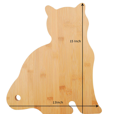 지속가능한 대나무 고양이 모양의 절단판 목조 서비스판 부엌 절단판 38.2*33.1*1.6cm