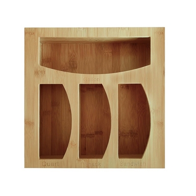30x30x7.6cm 크기의 사용자 지정 로고 Bambu Ziplock Bag Storage Organizer