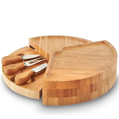 둥근 Bambu Kitchen Cutting Board Knife Set for Chopping Blocks (둥근 대나무 주방 절단판 칼 세트)