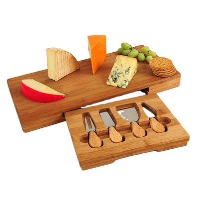 맞춤형 지속 가능한 부엌 절단 보드 천연 Bambu Charcuterie 치즈 보드 세트