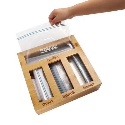 알루미늄 식품 컨테이너 100% 천연 대나무 Ziplock 가방 덮개와 함께 저장 상자