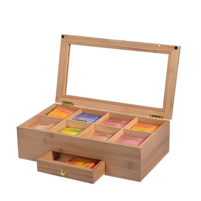 대나무 저장 상자와 드로거 용량 3-6L 33 x 19 x 10.2cm