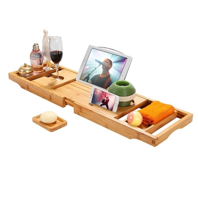 ODM 확장 가능한 욕실 캐디 Bambu Wood Bath Tub Tray 환경 친화적