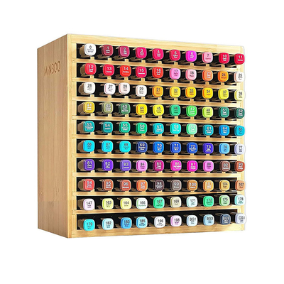 23 x 13.5 x 23CM 대나무 마커 조직기 100 마커 미술품 저장 랙