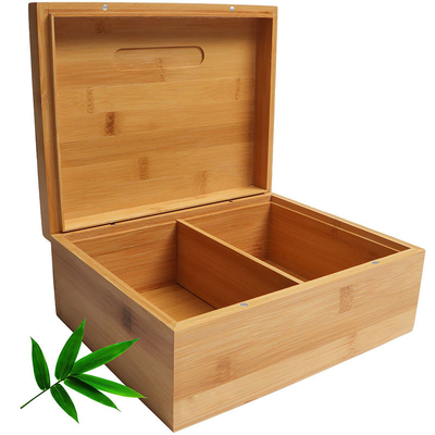현대 디자인 스타일 대나무 사각형 상자 뚜?? 과 잠금 용 담배 차 보석 25.4x 20.1 x 10.1 CM