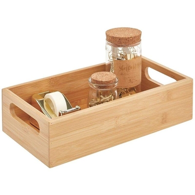 대나무 컨테이너 빈 드라워 조직기 로드 5-10kg 43x30.5x5cm로 창고 캐비닛 공간을 최대화