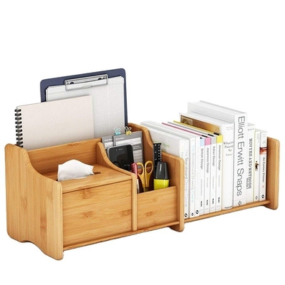 사무실 조직용 조정 가능한 책장 Bambu Storage Box 30-56.4 x18.54 x18.03cm