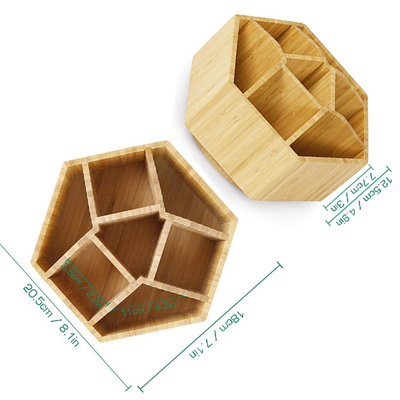 환경 친화적 인 18x20.5x12.5 Bambu Pencil Cup Pot Stationery Organizer 사무실 책상용