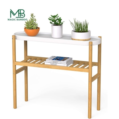 미국 스타일 2 차원 높은 코너 Bambu Plant Stand 정원 및 사무실 사용을위한 이상적