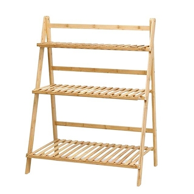 홈 접는 Bambu Plant Rack 꽃 냄비 서식 선반 발코니