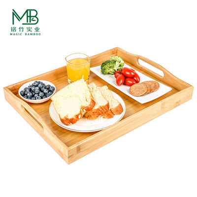 아침식사용 손잡이가 있는 친환경 Bambu Tea Tray